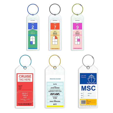 Wide and narrow combination Cruise Tags Luggage Tag Holders  Universal Cruise label Zip Seal Reusable