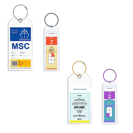 Wide and narrow combination Cruise Tags Luggage Tag Holders  Universal Cruise label Zip Seal Reusable