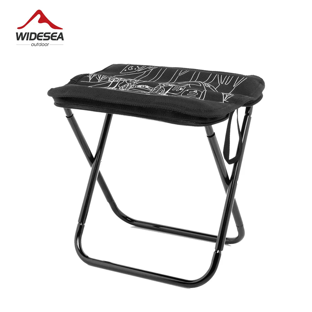 Widesea Camping Stool Foldable Chair Outdoor Fishing Lightweight Zipper Storage Portable Stainless Steel Hiking Travel Furniture