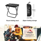 Widesea Camping Stool Foldable Chair Outdoor Fishing Lightweight Zipper Storage Portable Stainless Steel Hiking Travel Furniture