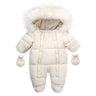 Winter Baby Jumpsuit Thick Warm Infant Hooded Inside Fleece Rompers Newborn Boy Girl Overalls Outerwear Kids Snowsuit