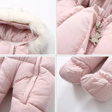 Winter Baby Jumpsuit Thick Warm Infant Hooded Inside Fleece Rompers Newborn Boy Girl Overalls Outerwear Kids Snowsuit