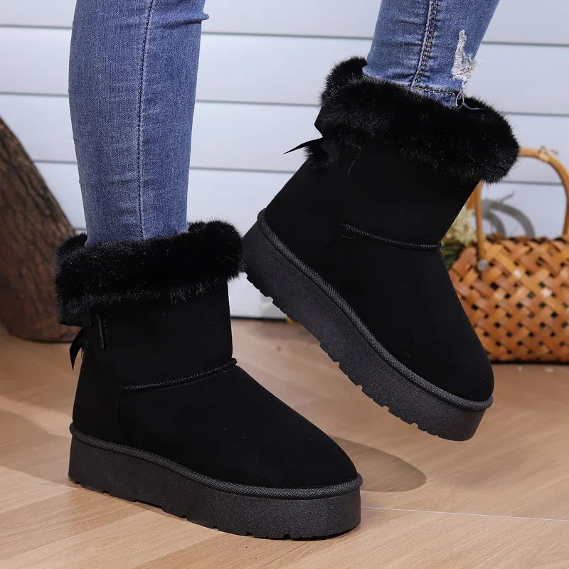 Winter Boots Fur Women's Snow Boots Low-top Warm Fur Shoes Men's and Women's Winter Short Boots Super Mini Outer Wear Non-slip