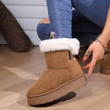 Winter Boots Fur Women's Snow Boots Low-top Warm Fur Shoes Men's and Women's Winter Short Boots Super Mini Outer Wear Non-slip