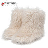 Winter Boots Furry Shoes Women Teddy Fur Snow Boots Fluffy Warm Faux Wool Boots Plush Fashion Boots Ladies Mongolian Fur Boot