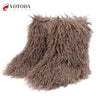 Winter Boots Furry Shoes Women Teddy Fur Snow Boots Fluffy Warm Faux Wool Boots Plush Fashion Boots Ladies Mongolian Fur Boot