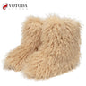 Winter Boots Furry Shoes Women Teddy Fur Snow Boots Fluffy Warm Faux Wool Boots Plush Fashion Boots Ladies Mongolian Fur Boot