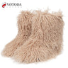 Winter Boots Furry Shoes Women Teddy Fur Snow Boots Fluffy Warm Faux Wool Boots Plush Fashion Boots Ladies Mongolian Fur Boot