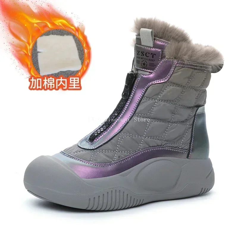 Winter Boots Women Waterproof Snow Non Slip High Top Plush Cotton Snow Boots Student Thick Sole Casual Ladies Botas Mujer