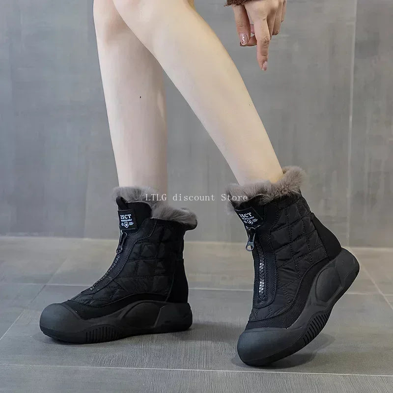 Winter Boots Women Waterproof Snow Non Slip High Top Plush Cotton Snow Boots Student Thick Sole Casual Ladies Botas Mujer