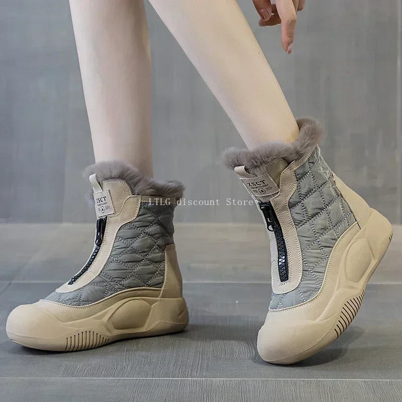 Winter Boots Women Waterproof Snow Non Slip High Top Plush Cotton Snow Boots Student Thick Sole Casual Ladies Botas Mujer