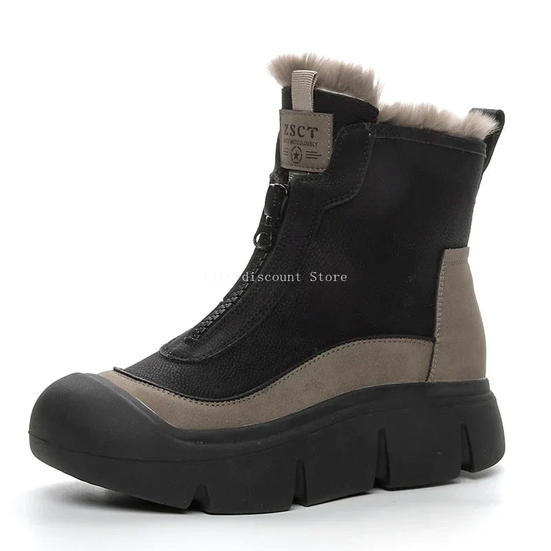 Winter Boots Women Waterproof Snow Non Slip High Top Plush Cotton Snow Boots Student Thick Sole Casual Ladies Botas Mujer