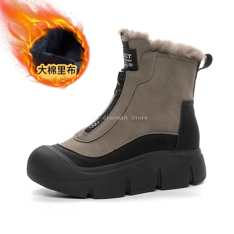 Winter Boots Women Waterproof Snow Non Slip High Top Plush Cotton Snow Boots Student Thick Sole Casual Ladies Botas Mujer