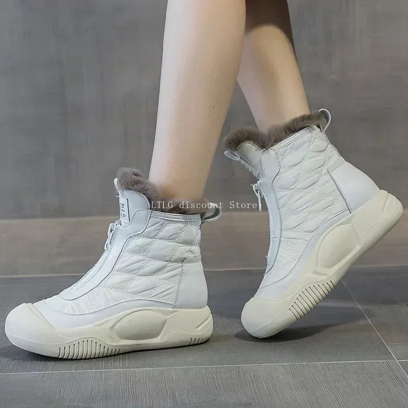 Winter Boots Women Waterproof Snow Non Slip High Top Plush Cotton Snow Boots Student Thick Sole Casual Ladies Botas Mujer