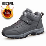 Winter Boots for Men New Waterproof Leather Warm Snow Ankle Boots Women Unisex Outdoor Non-slip Work High-top Casual Shoes