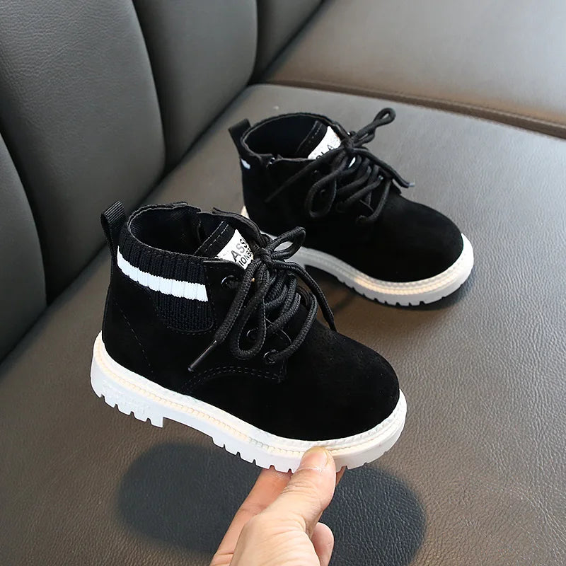 Winter Children Casual Shoes Autumn Boots Boys Shoes Fashion Leather Soft Anti Slip Girls Boots 21-30 Sport Running Shoes