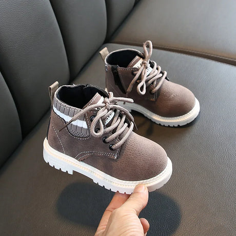 Winter Children Casual Shoes Autumn Boots Boys Shoes Fashion Leather Soft Anti Slip Girls Boots 21-30 Sport Running Shoes