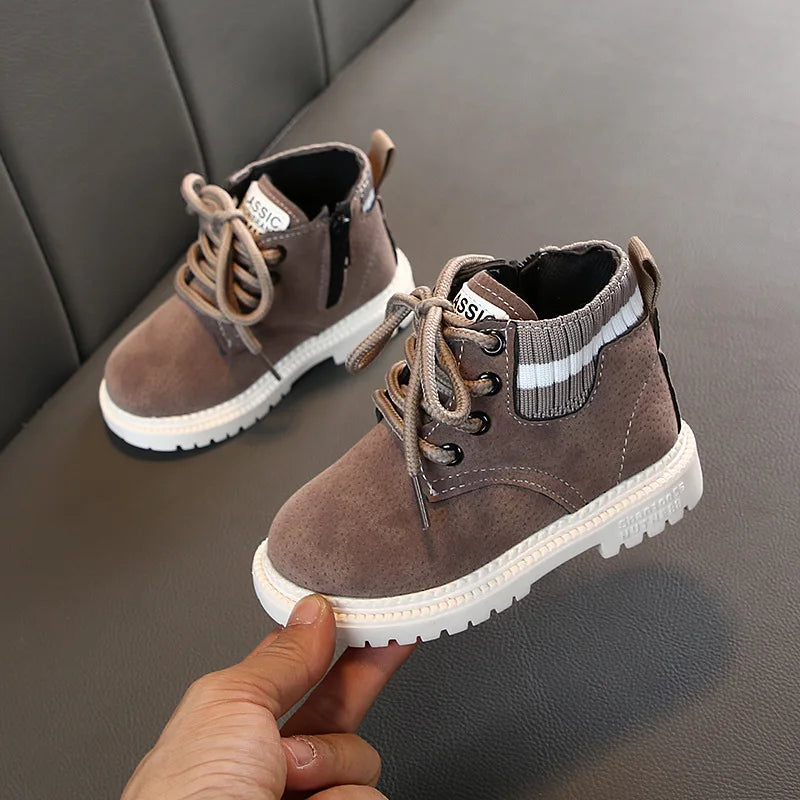 Winter Children Casual Shoes Autumn Boots Boys Shoes Fashion Leather Soft Anti Slip Girls Boots 21-30 Sport Running Shoes