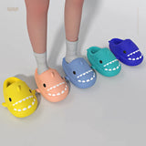 Winter Children‘s Plush Shark Slippers Boys Cotton Flip Flop Girls Warm Non-Slip Thick Sole Shoes Home EVA Waterproof Slides