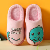 Winter Children‘s Slippers 2022 New Kids Slippers Dinosaur Warm Plush Indoor Autumn Non-Slip Soft Plush Slipper for Boys Girls