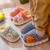 Winter Children‘s Slippers 2023 New Kids Home Shoes Cute Rabbit Warm Plush Indoor Non-Slip Soft Slipper for Boys Girls