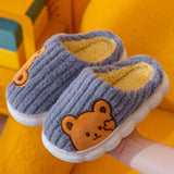 Winter Children‘s Slippers 2023 New Kids Home Shoes Cute Rabbit Warm Plush Indoor Non-Slip Soft Slipper for Boys Girls