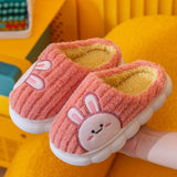 Winter Children‘s Slippers 2023 New Kids Home Shoes Cute Rabbit Warm Plush Indoor Non-Slip Soft Slipper for Boys Girls