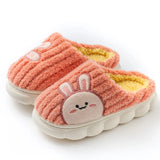 Winter Children‘s Slippers 2023 New Kids Home Shoes Cute Rabbit Warm Plush Indoor Non-Slip Soft Slipper for Boys Girls