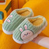 Winter Children‘s Slippers 2023 New Kids Home Shoes Cute Rabbit Warm Plush Indoor Non-Slip Soft Slipper for Boys Girls