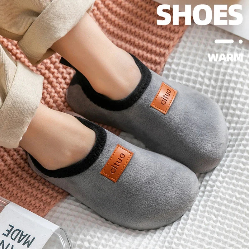 Winter Children‘s Slippers Kids Soft Warm Furry Sock Floor Shoes Boys Rubber Soles Non-slip Cotton Slippers Indoor Home Shoes