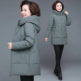 Winter Coat 2022 Middle-aged Mother New Cotton Padded Jacket Long Hooded Parka Plus Size 6XL Female Windproof Loose Warm Outwear