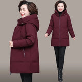 Winter Coat 2022 Middle-aged Mother New Cotton Padded Jacket Long Hooded Parka Plus Size 6XL Female Windproof Loose Warm Outwear