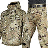 Winter Fleece Warm Jackets Sets Men Army Military Shark Skin Soft Shell Windproof Waterproof Camo Tactical Jacket CargoPants