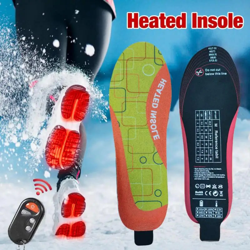 Winter Heated Insoles USB Wireless Temperature Adjustment Electric Foot Thermal Pad 12 Hours Warm Sock Pad стельки с подогревом