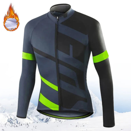 Winter Jacket Thermal Fleece Bicycle Clothes Men's Cycling Jacket Warm Wool Long Sleeve Cycling Bike Clothing Sports Jacket 2024