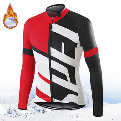 Winter Jacket Thermal Fleece Bicycle Clothes Men's Cycling Jacket Warm Wool Long Sleeve Cycling Bike Clothing Sports Jacket 2024