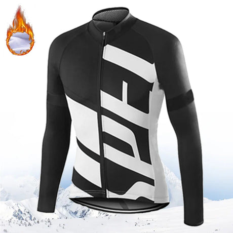 Winter Jacket Thermal Fleece Bicycle Clothes Men's Cycling Jacket Warm Wool Long Sleeve Cycling Bike Clothing Sports Jacket 2024