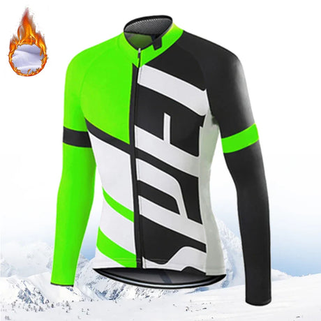 Winter Jacket Thermal Fleece Bicycle Clothes Men's Cycling Jacket Warm Wool Long Sleeve Cycling Bike Clothing Sports Jacket 2024