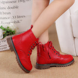 Winter Kids Boots Girl Leather Shoes Solid  Fashion Children Ankle Boots Non-slip  Boat Warm  Boys Girls shoes Kid Sneaker