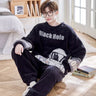 Winter Korean Men Pajamas Sets Adult Sleepwear Home Clothes Thicken Soft Pijama Suit Loungewear Loose Bear Male Pyjama Clothing