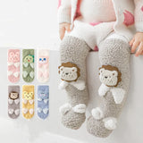 Winter Long Socks Kids Baby Boys Girls Leg Warmers Plush Knee Length Non-slip Socks With Grips Baby Toddler Warm Thick Sock