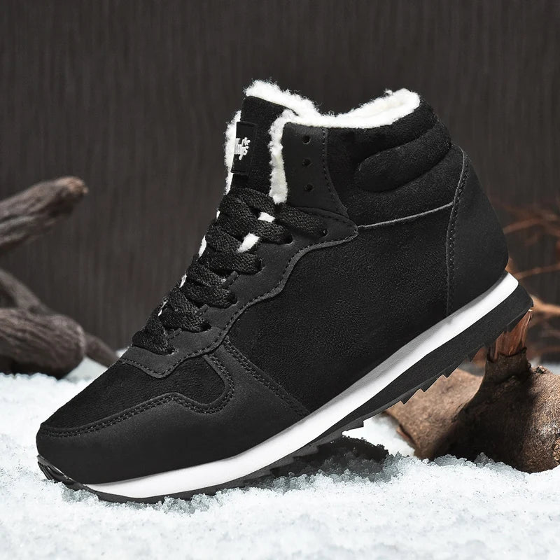 Winter Men Boots Casual Warm Ankle Boots Shoes for Man Sneakers Winter Plush Fur Woman Footwear Comfortable Platform Snow Boots