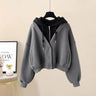 Winter New Plus Size Plush Thickened Single Breasted Hoodie Tunic Loose Workwear Elegant Women's Pants Set Fashion Outfit