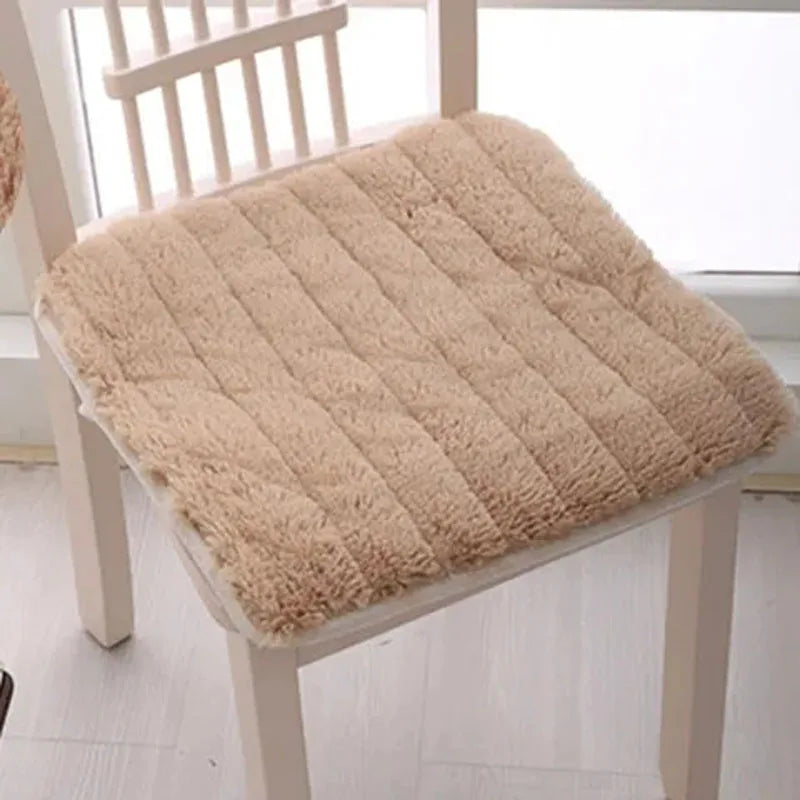 Winter Plush Thickened Coral Fleece Soft Children's Stool Cushion Kindergarten Special Non-slip 30x30cm Square Cushion Chair Pad