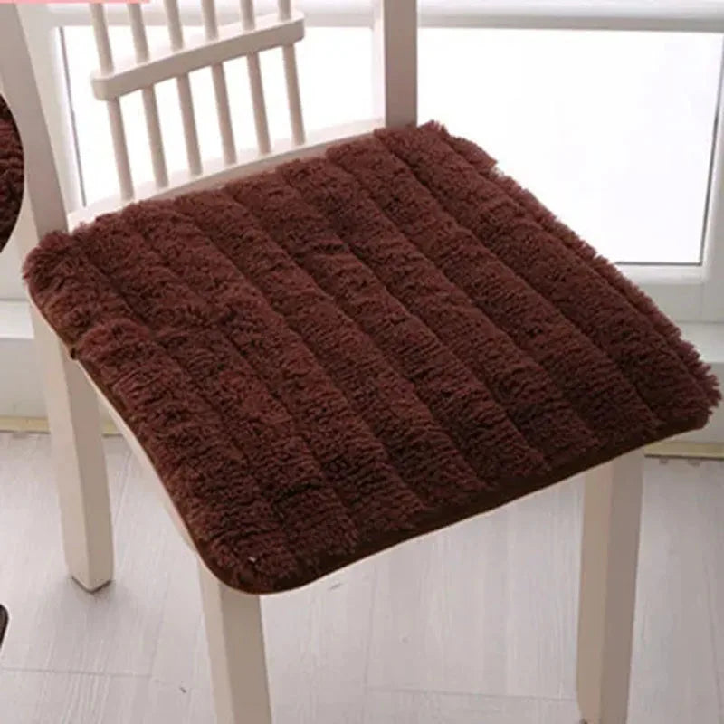 Winter Plush Thickened Coral Fleece Soft Children's Stool Cushion Kindergarten Special Non-slip 30x30cm Square Cushion Chair Pad