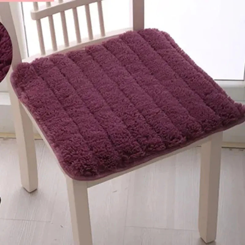 Winter Plush Thickened Coral Fleece Soft Children's Stool Cushion Kindergarten Special Non-slip 30x30cm Square Cushion Chair Pad