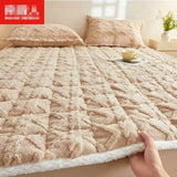 Winter Plush Warm Mattress Toppers Home Textile Thin Tatami Mat Dormitory Single Double Bedspread Fold Bed Sheets Bed Linens