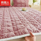 Winter Plush Warm Mattress Toppers Home Textile Thin Tatami Mat Dormitory Single Double Bedspread Fold Bed Sheets Bed Linens