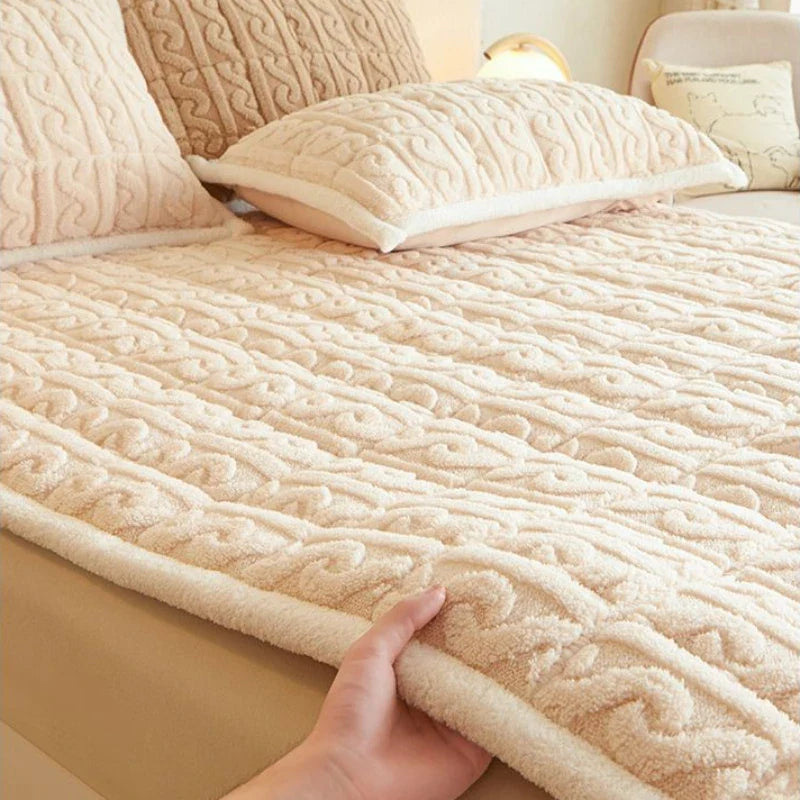 Winter Soft Mattress Toppers Student Dormitory Plush Bed Sheet Single Double Bedspread Thin Tatami Mat Mattress Pad Bed Linens