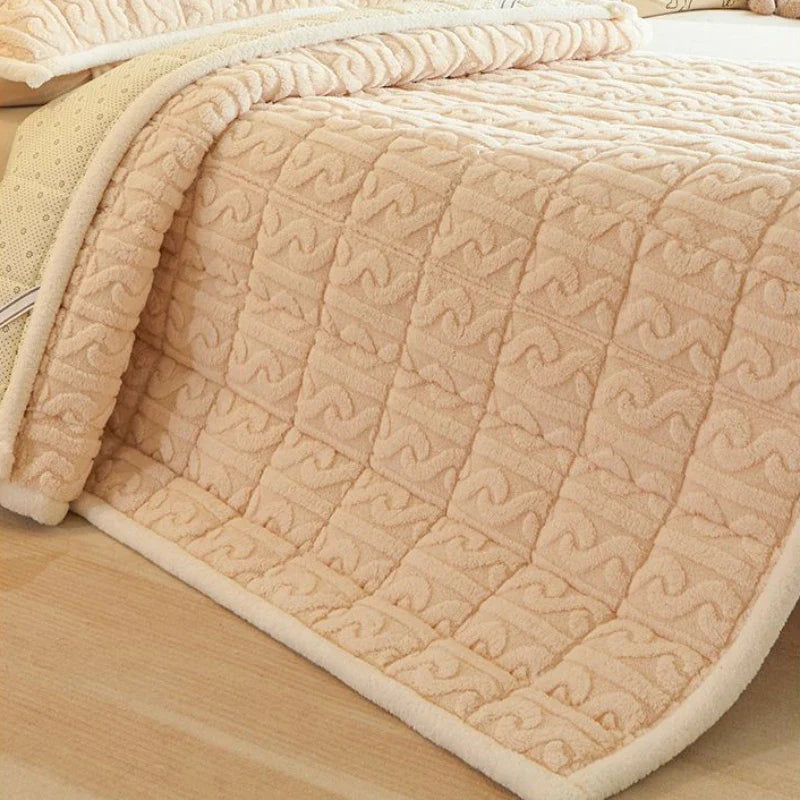 Winter Soft Mattress Toppers Student Dormitory Plush Bed Sheet Single Double Bedspread Thin Tatami Mat Mattress Pad Bed Linens